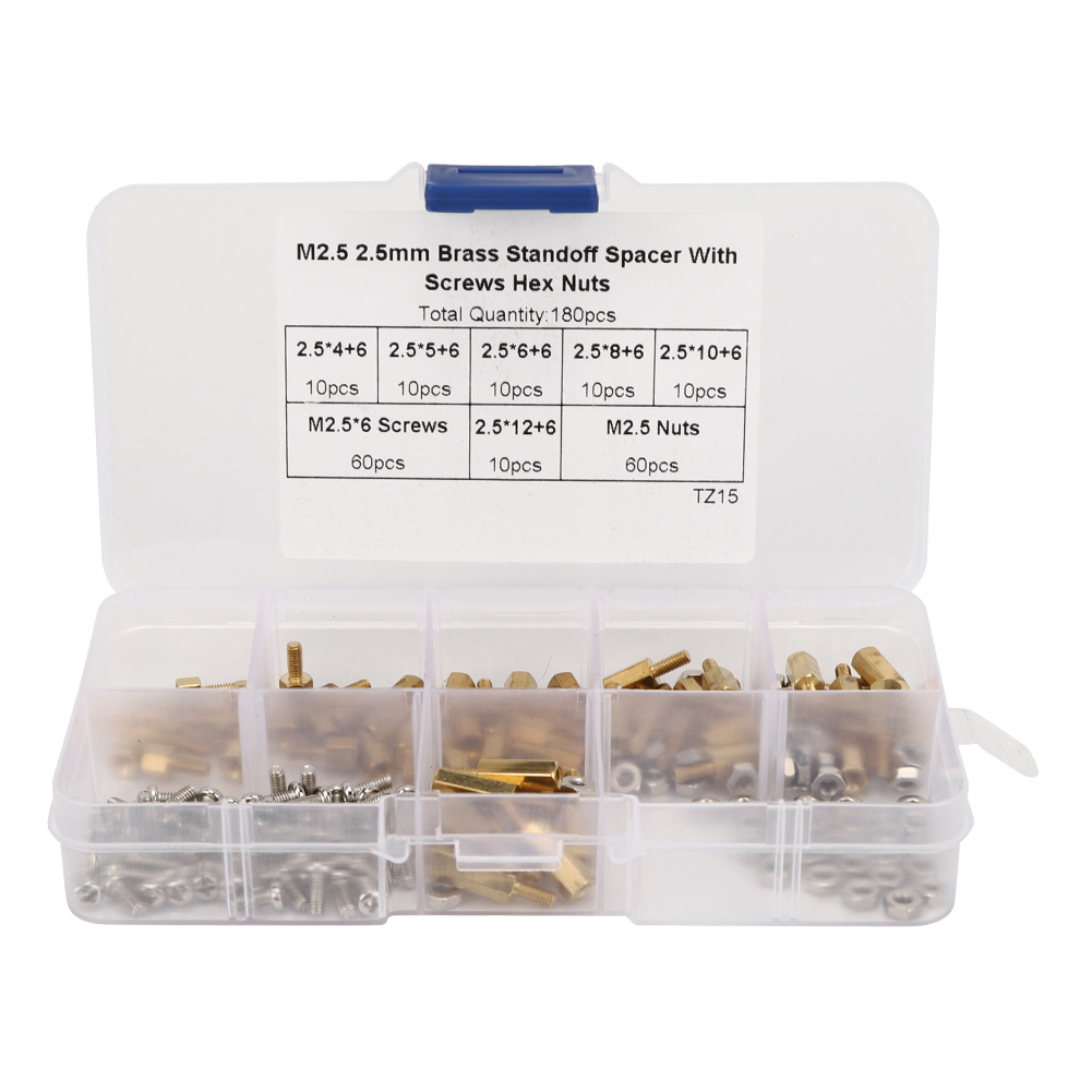 180-teiliges Distanzscheiben-set, Einweg-schraubmuttern Aus Kohlenstoffstahl, Set In Box, M2.5