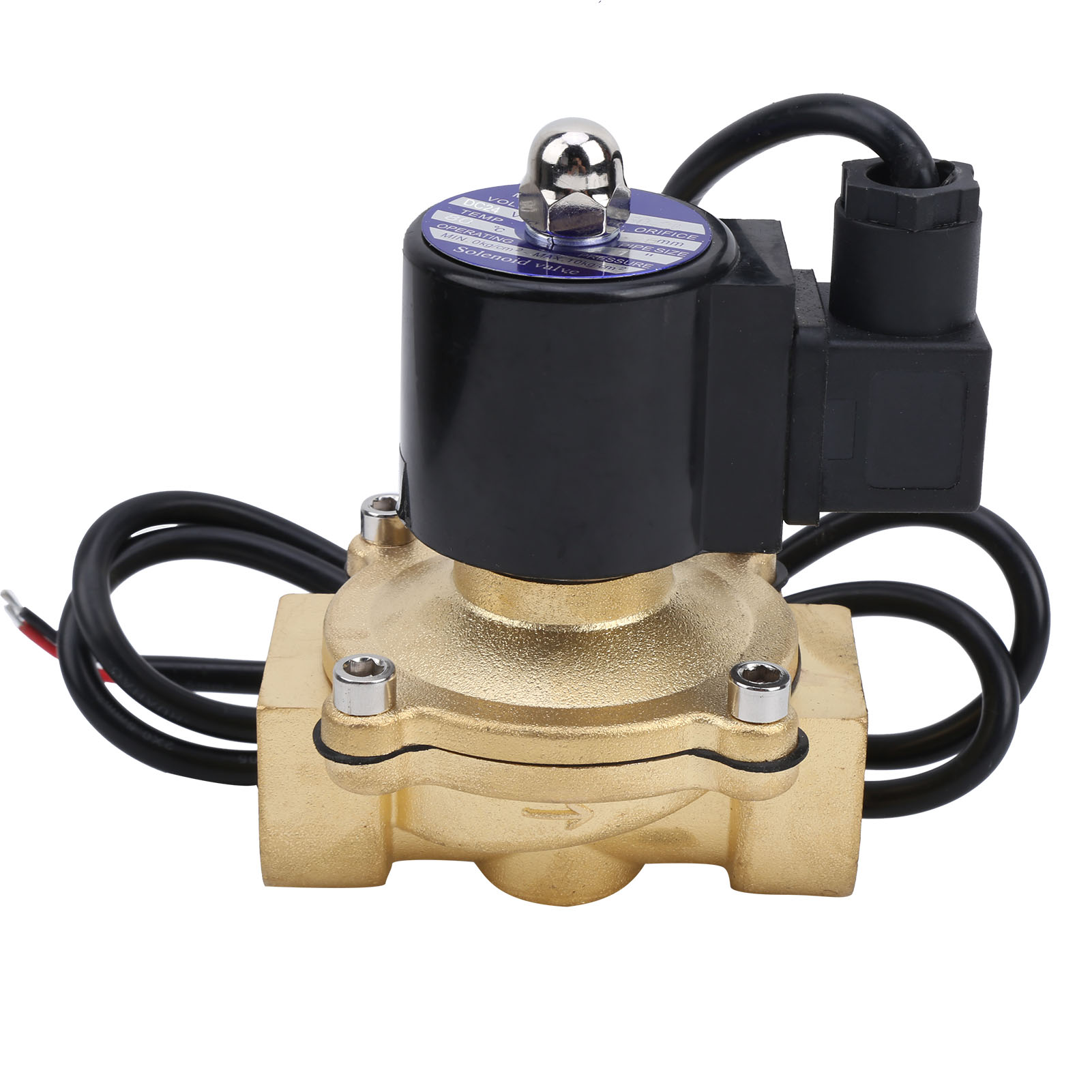 Messing-magnetventil G1-zoll, Elektrisch, Stromlos Geschlossen, Direktwirkend, Für Industrielle Anwendungen, 2 A – 250 V – 25 V Dc, 24 V