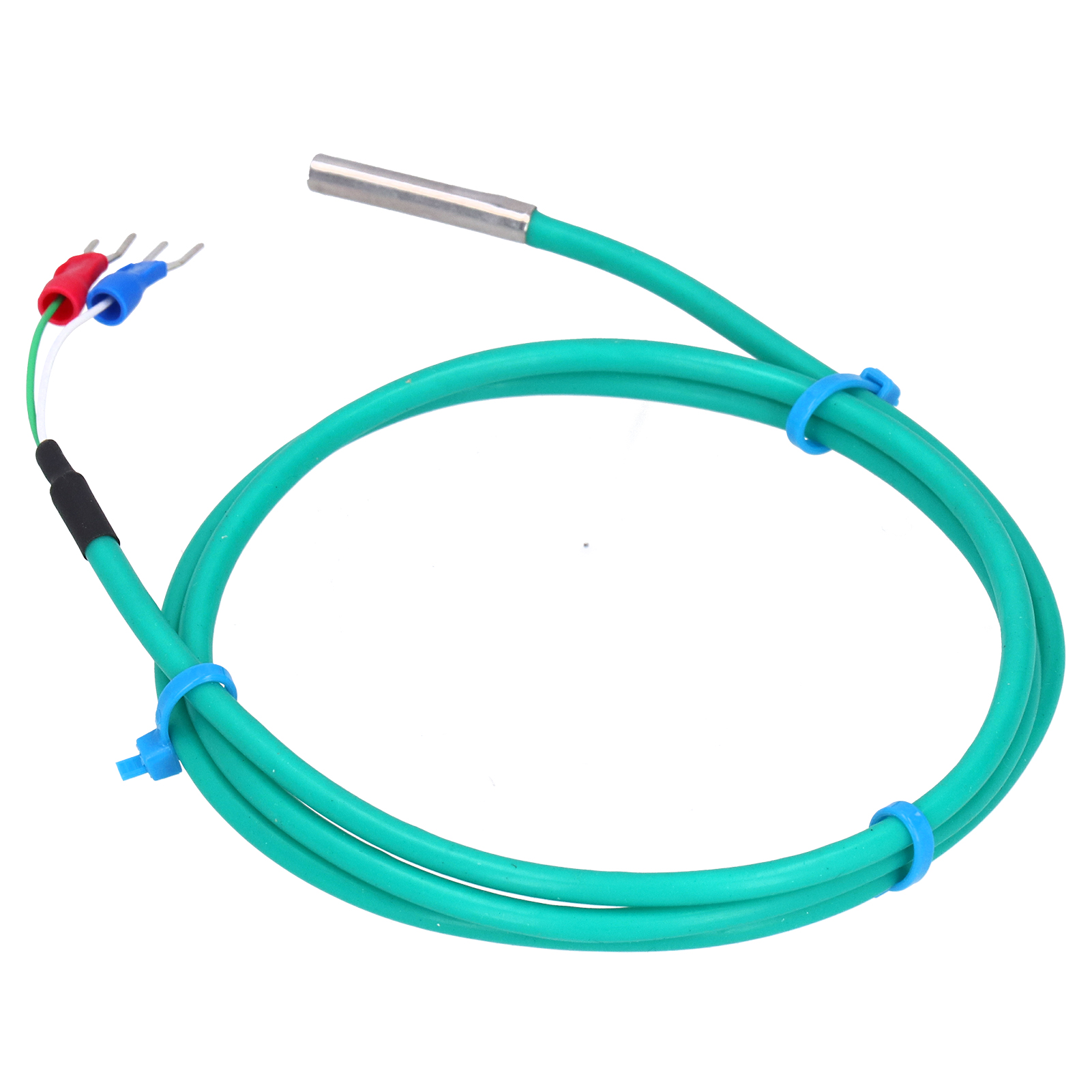 Thermoelement Typ K, Wasserdichter Silikon-temperatursensor Mit Flexiblem Kabel, Grün, 5 X 30 Mm Sonde, 0–200 °c, 2 M / 6,6 Fuß