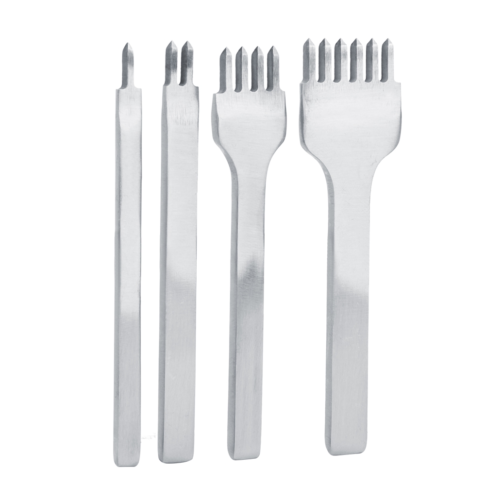 4-teiliges Set Lederbearbeitungswerkzeuge, 3 Mm Lochabstand, Lederlocher, Nähwerkzeug, 1+2+4+6 Zähne