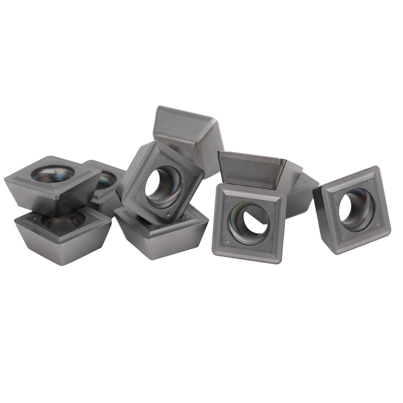 10-teiliger Cnc-wendeschneidplattensatz Aus Hartmetall Für Drehmaschinen, Spmg090408-tg Lf6018, Industriewerkzeug