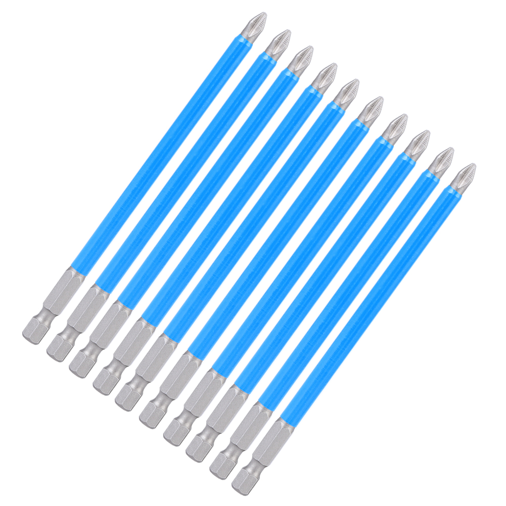Set Mit 10 Rutschfesten Schraubendreherbits Aus S2-legierungsstahl, Starkem Magneten, Ph2 X 127 Mm Kreuzschlitzbohrer