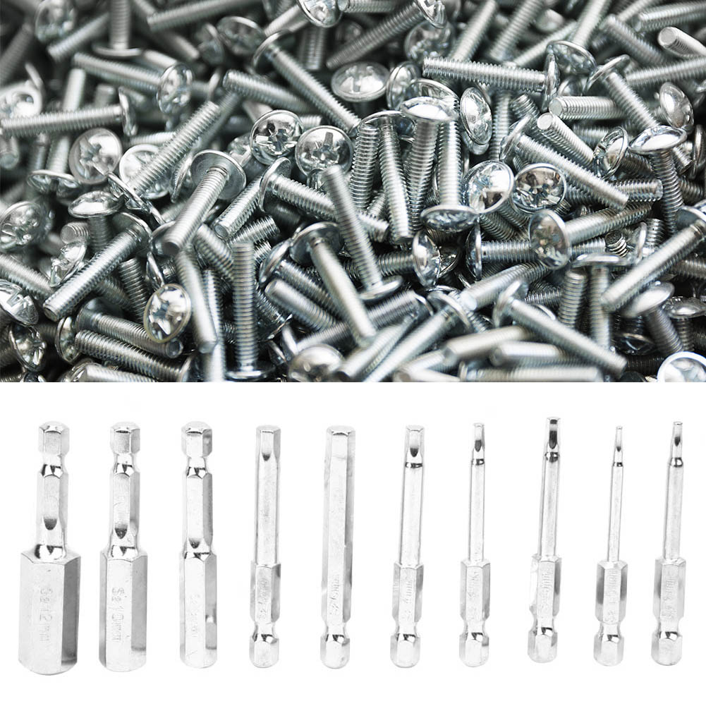 10 Magnetische Sechskant-schraubendreherbits, 1,5–12 Mm, 60 Mm Lang