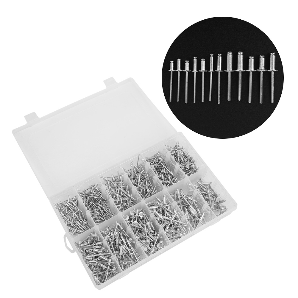 Satz Mit 660 Blindnieten Mit Rundkopf Aus Aluminiumlegierung, M3.2/m4.0/m4.8