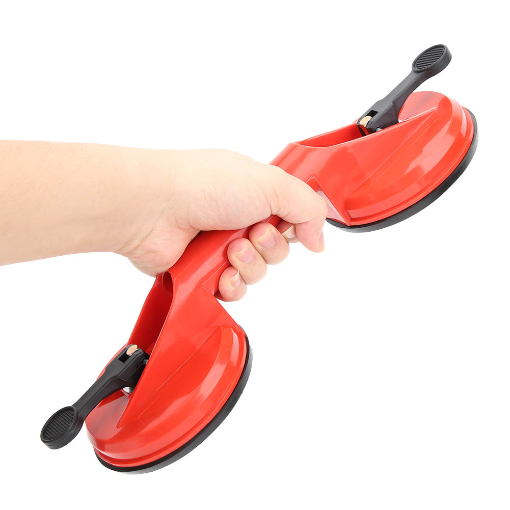 Roter, Doppelseitiger Glasabzieher Aus Kunststoff Zum Entfernen Von Fliesen Und Böden, 11,5 Cm