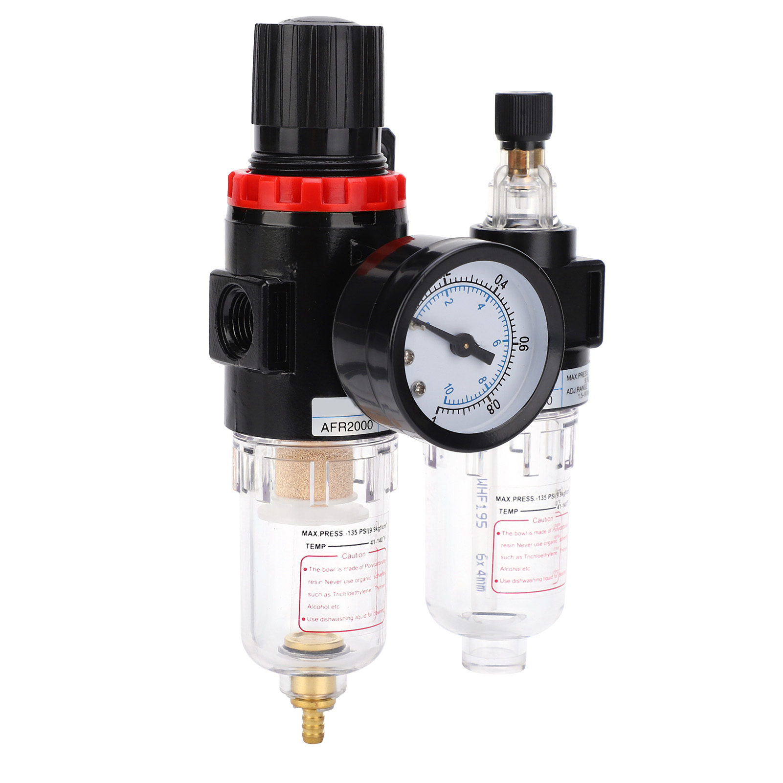 Druckregelventil, Manometer, Luft-, Öl- Und Wasserabscheider, Gewinde G1/4, Afc2000, 0,95 Mpa