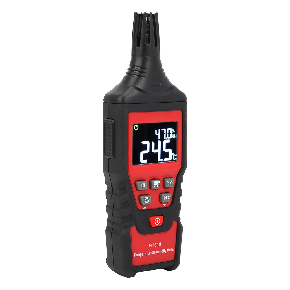 Hochpräzises Und Empfindliches Tragbares Digitales Temperatur- Und Feuchtigkeitsmessgerät Mit Dualem Lcd-display Ht618