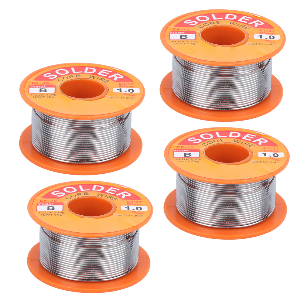 4 Stück Lötdraht Mit Zinnflussmittel, Hochrein, Keine Reinigung Erforderlich, Rolle, 50 G, 1 Mm