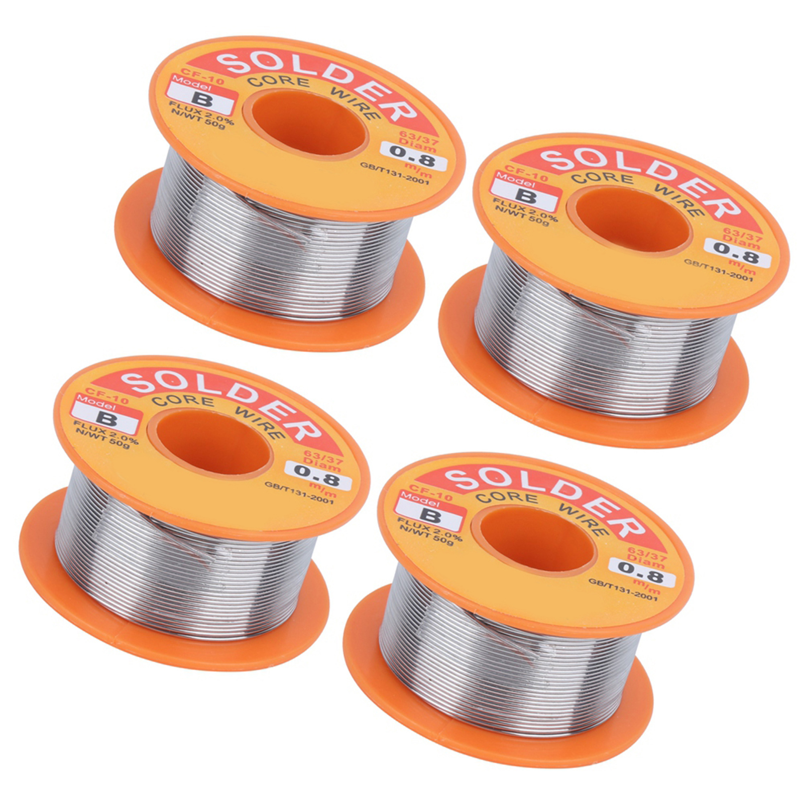4 Stück Lötdraht Mit Zinnflussmittel, Hochrein, Keine Reinigung Erforderlich, Rolle, 50 G, 0,8 Mm