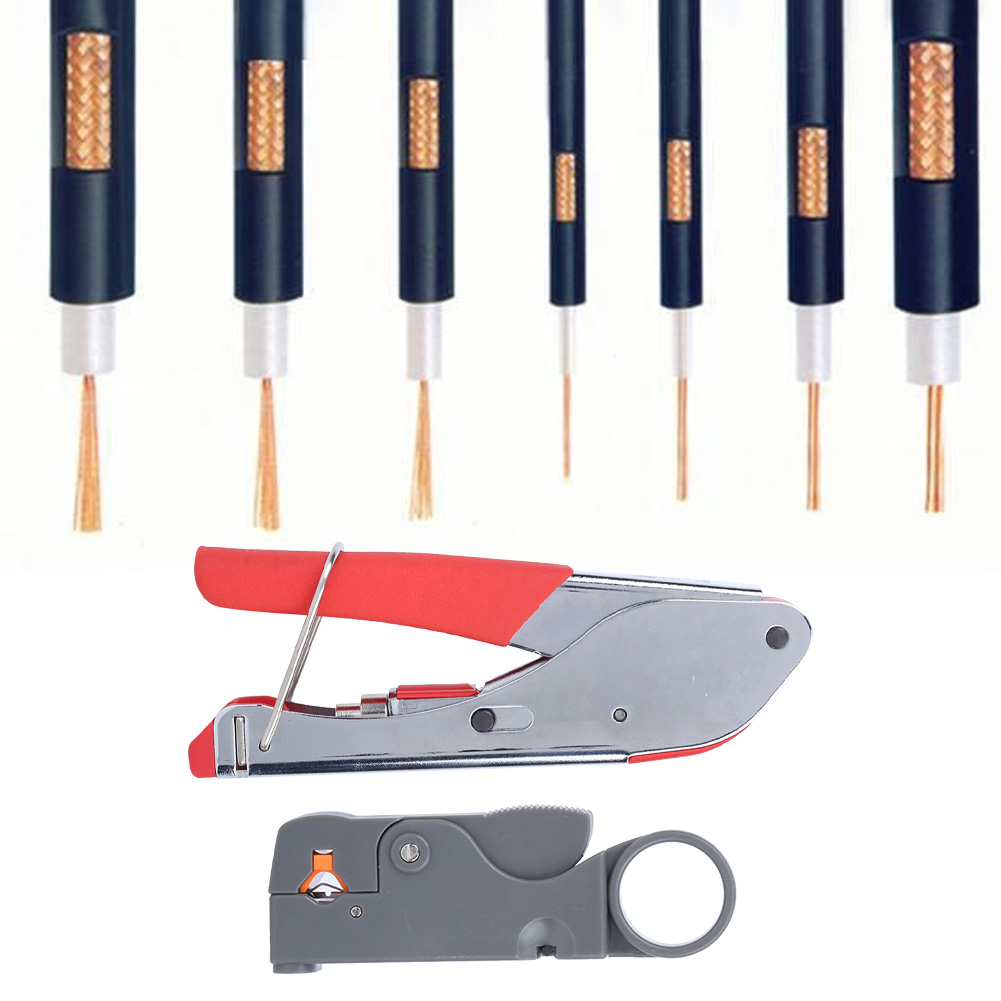 Set Mit 22 Kabelcrimpwerkzeugen, Multifunktions-crimpwerkzeug, Koaxial-crimpwerkzeug Mit F-kopf, Abisolierzange (22-teilig/set)