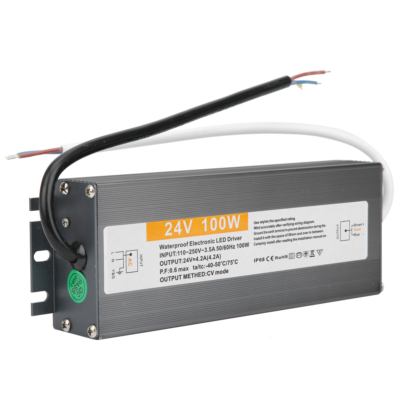100-w-ultradünnes, Wasserdichtes Netzteil/transformator/led-treiber Ac110–250 V/dc24 V