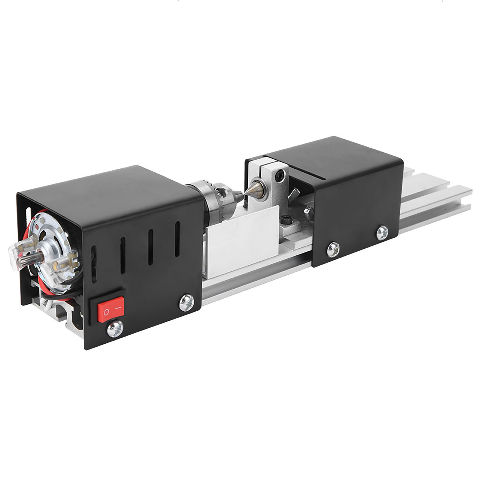 Miniatur-fräsdrehbank, Schwarz, Holzbearbeitungswerkzeug Für Heimwerkerarbeiten Wie Polieren Und Schleifen, 100–240 V