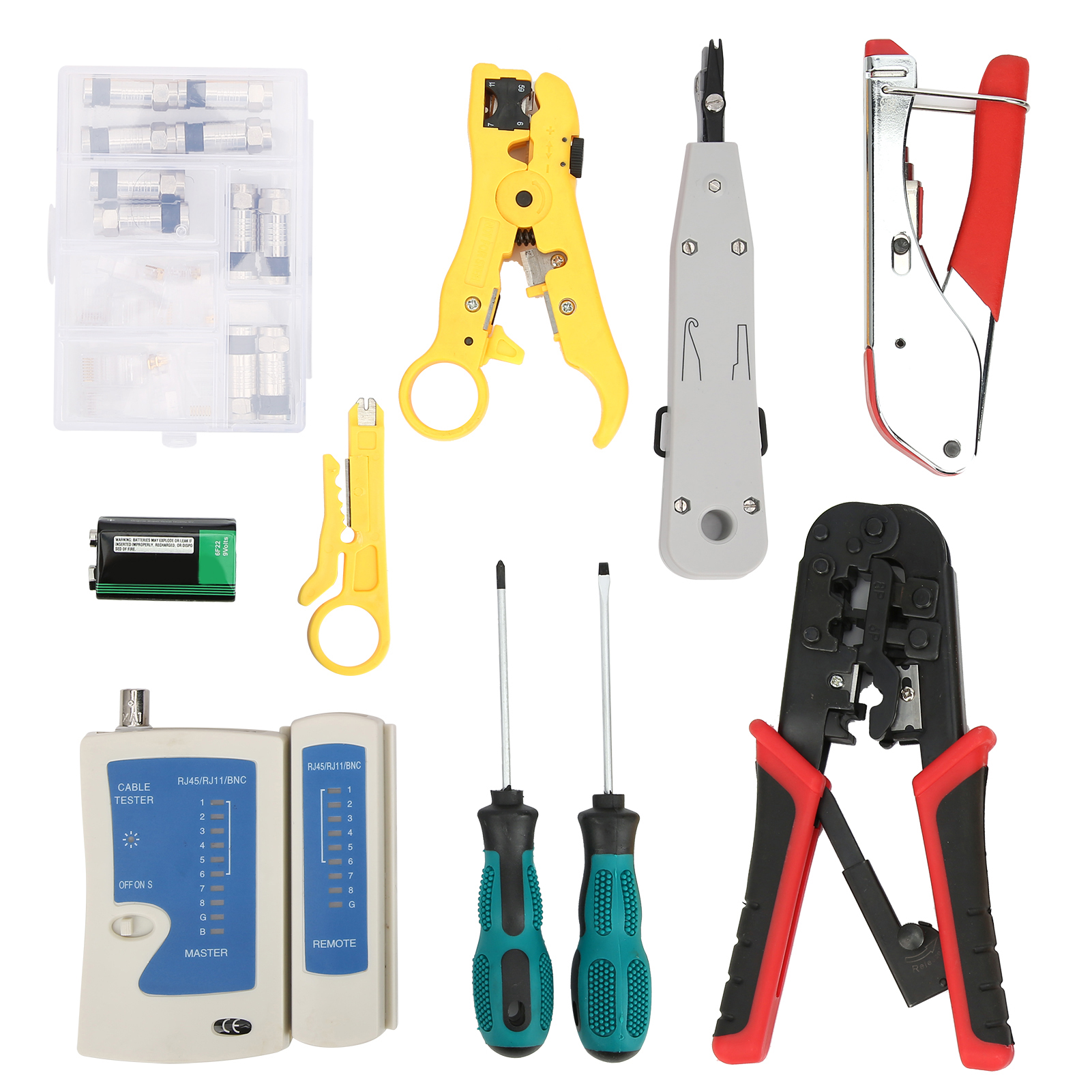 Professionelles Netzwerkreparatur-werkzeugset, Lan-kabeltester, Kabelcrimpwerkzeug-set