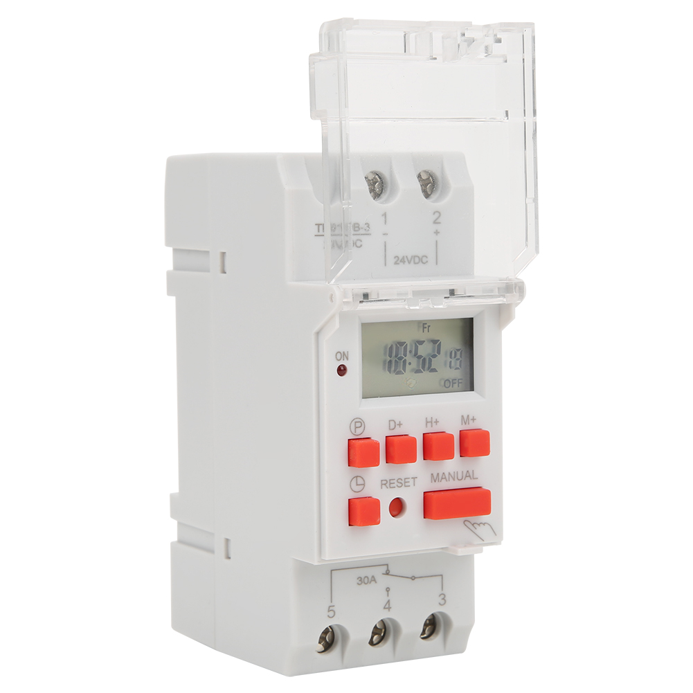 24 V Dc 30 A (12/24 Stunden) Wochentimer Mit Lcd-anzeige, Ein-/ausschalter Und Programmierbarem Zeitrelais