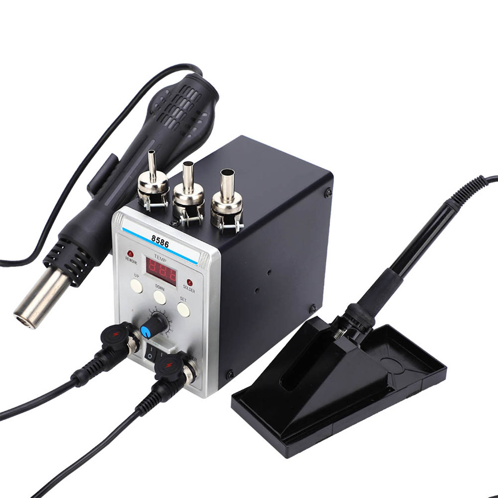 Lötstation Mit Heißluftpistole, Digitalanzeige, Einstellbarer Temperatur, 8586, Eu-stecker, 250 V