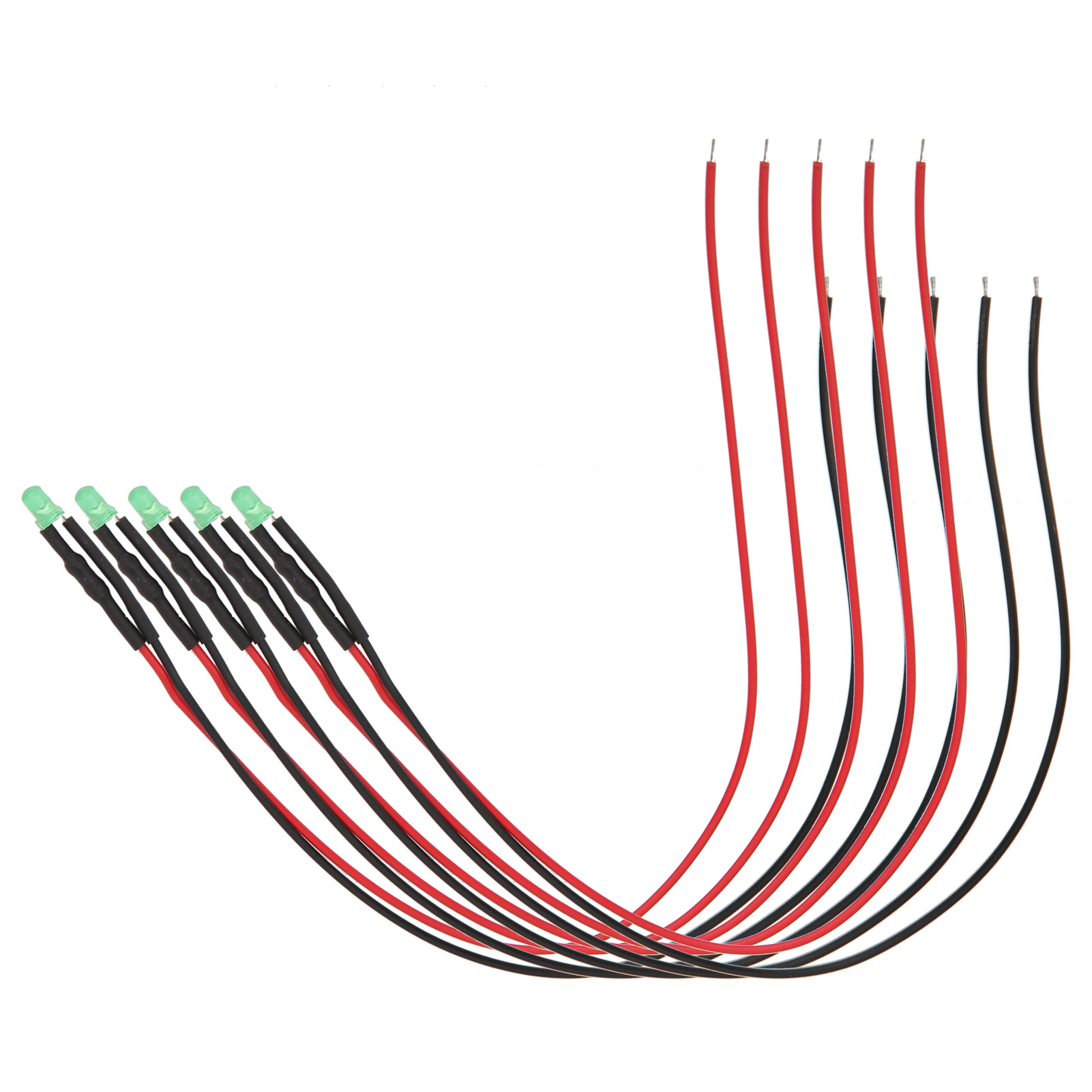 100 Leds, Vorverdrahtet, 12 V, Runder Kopf, Hohe Helligkeit, In Reihe Geschaltete Leds, 3 Mm, 20 Cm (hellgrün, Smaragdgrün)