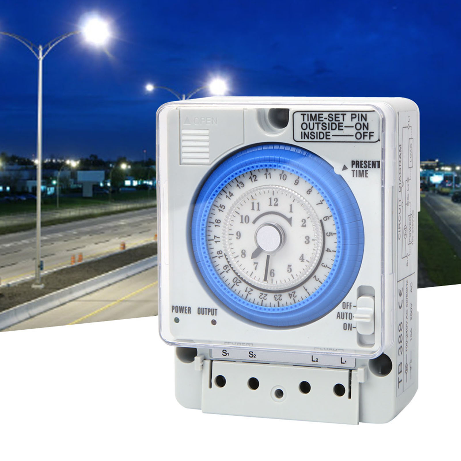 Tb388 Mechanischer Zeitschalter 15 Minuten/24 Stunden Ac250v 20a (bei Stromausfall)
