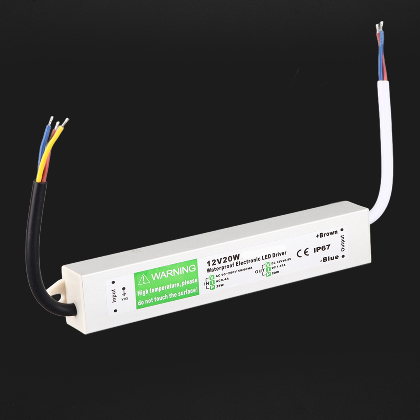 12v 20w Led-netzteil, Wasserdicht Für Den Außenbereich, Led-treiber, Schalter, Netzteil, Elektrische Bauteile