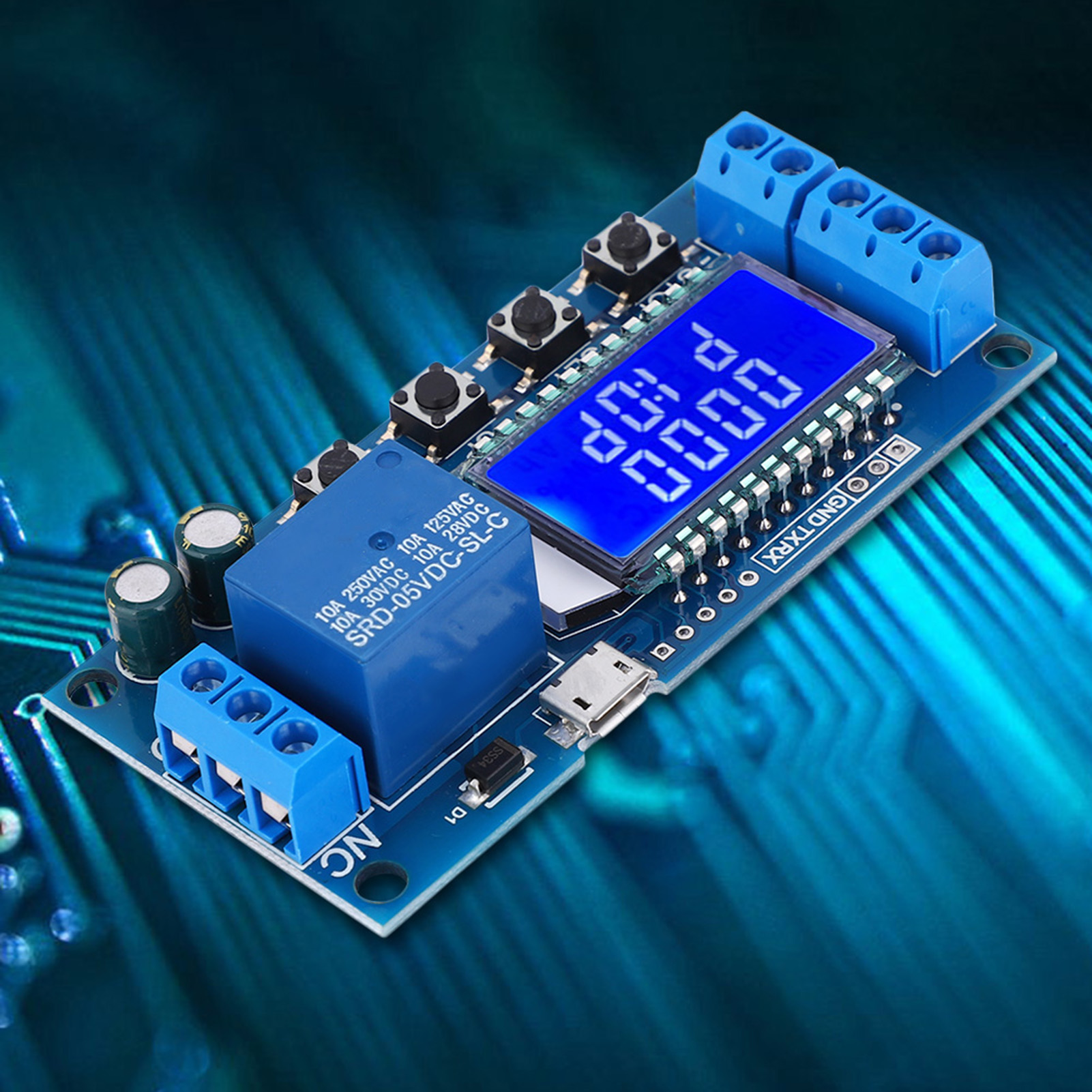 5v 12v 24v Zeitrelaismodul Mit Ausschaltverzögerung (0,01 S–9999 Min) Und Lcd-anzeige