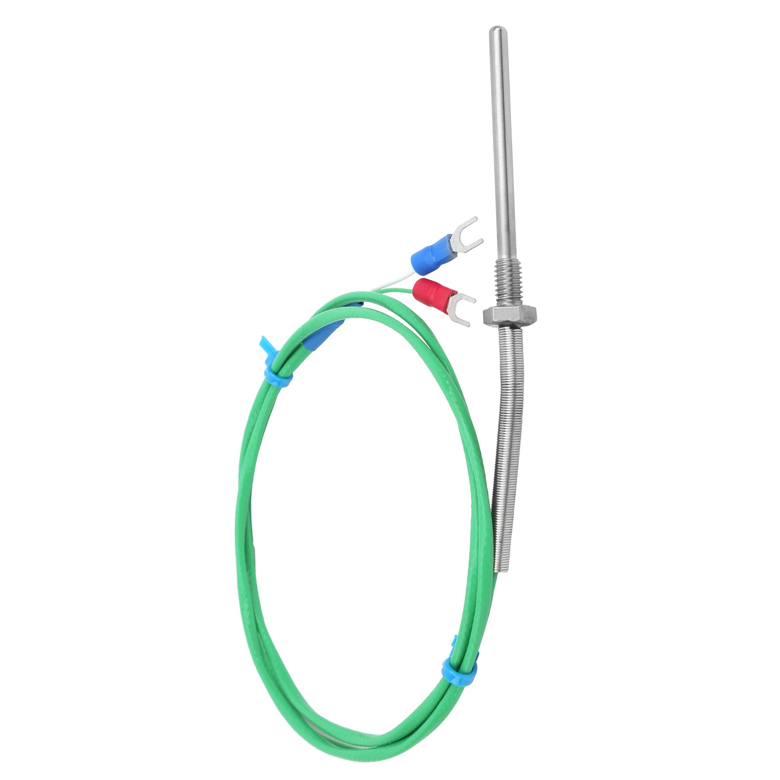 Thermoelement Typ K, Verdrilltes Adernpaar, Geschirmter Einschraub-temperatursensor, 0–200 °c, Grün, M6 X 50 Mm, 1 Meter