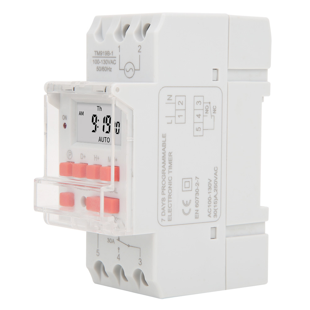 Tm919b-1 100–130 V Ac 30 A Wochentimer Mit Lcd-anzeige, Ein-/ausschalter, Programmierbarem Zeitrelais