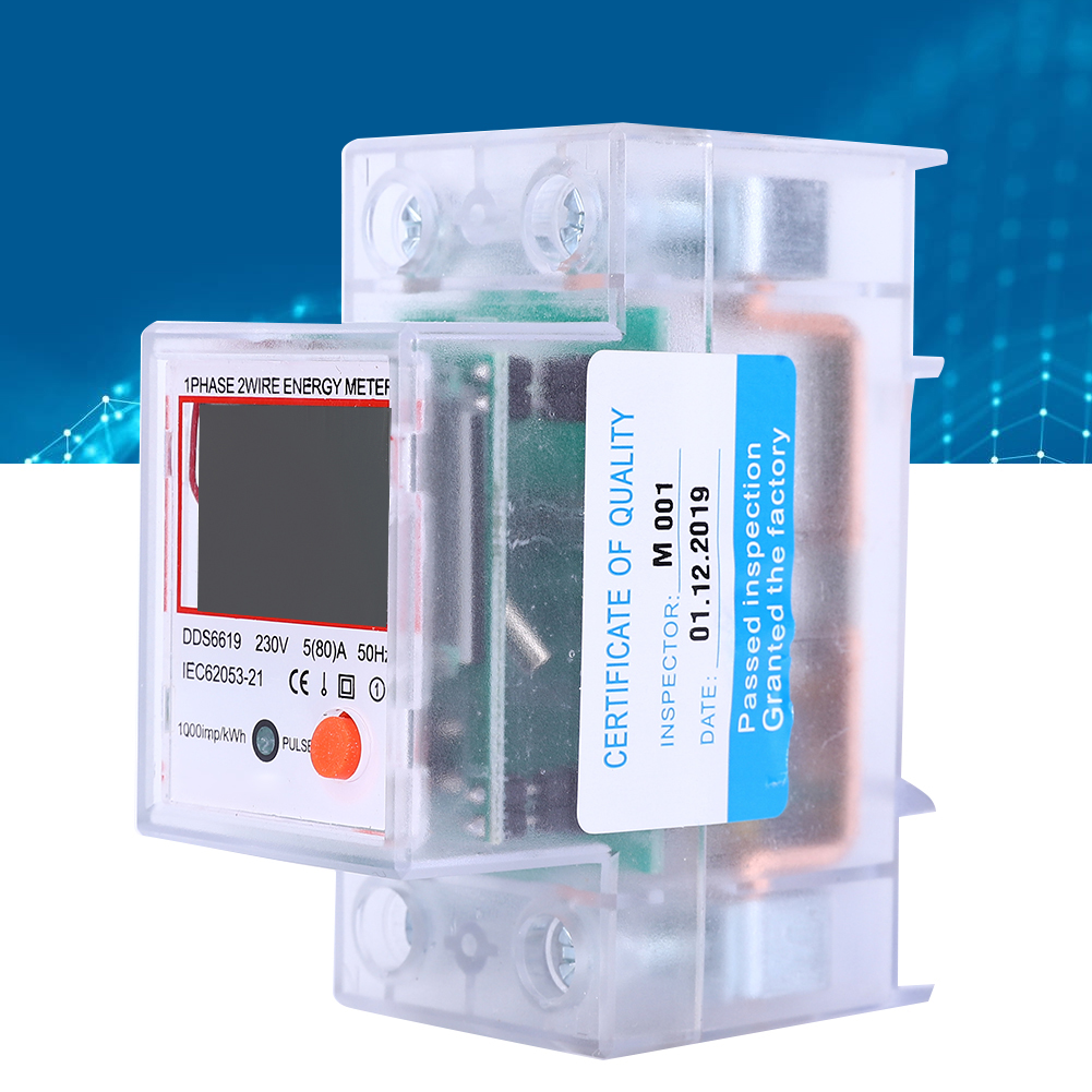 Digitaler Energiezähler Mit Hintergrundbeleuchtung, Einphasiger Anzeige Und Multifunktionsanzeige Für Spannungen Von 5-80 A Und 230 V