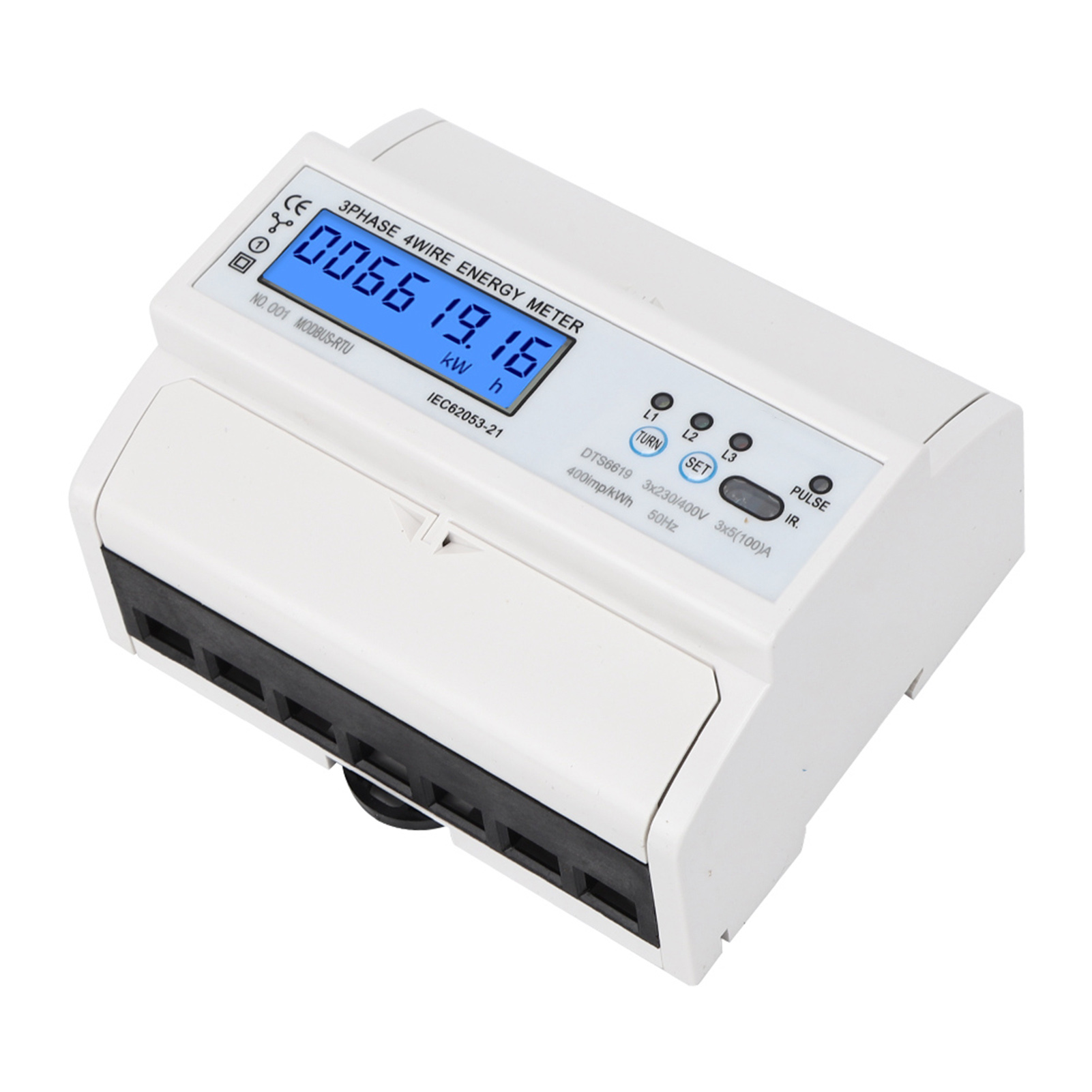 Dts6619-016 Drehstromzähler 380 V, 7-polig, Lcd-digitalanzeige Mit Hintergrundbeleuchtung