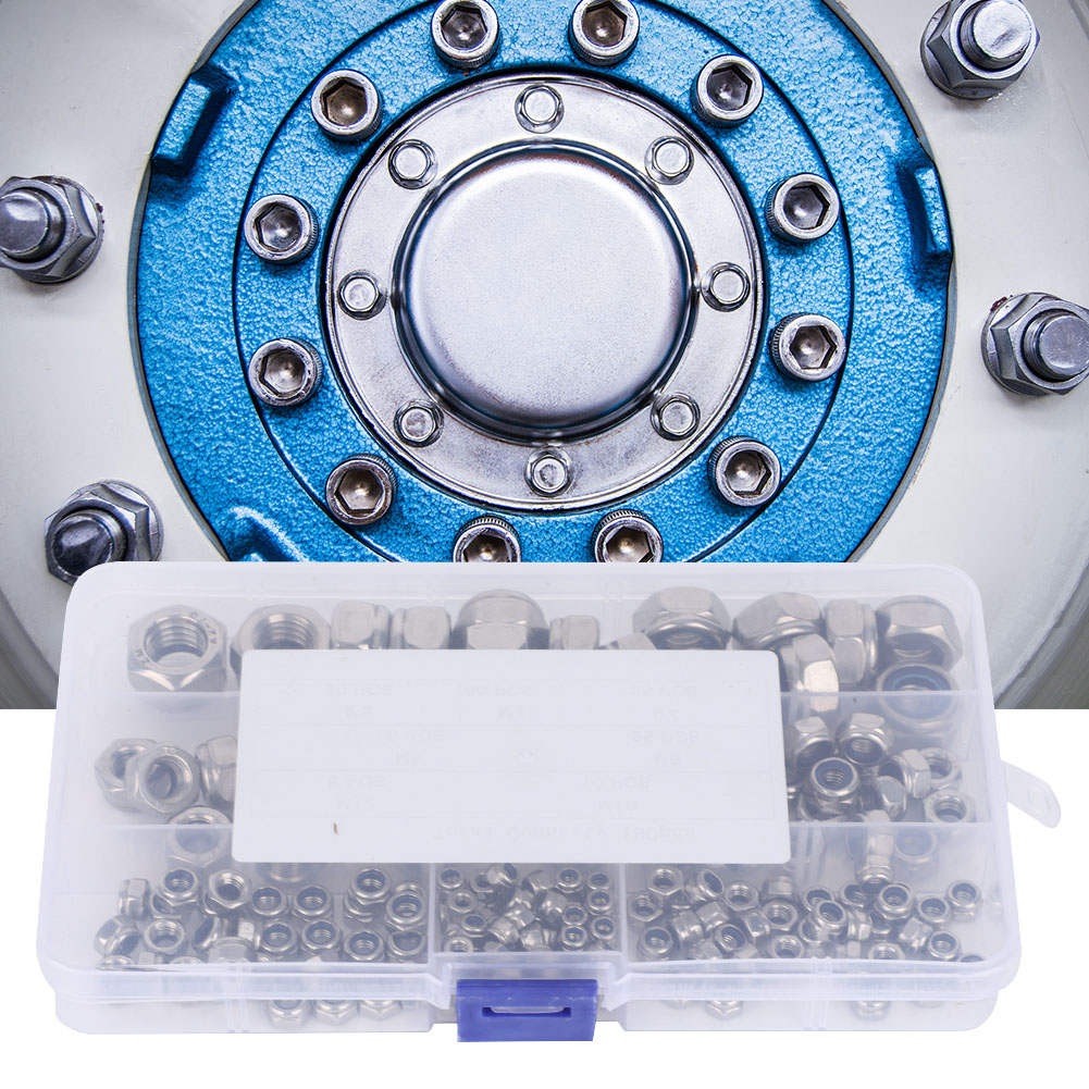 Sechskantmuttern-set Aus Edelstahl 304, M3, M4, M5, M6, M8, M10, M12 (180 Stück)