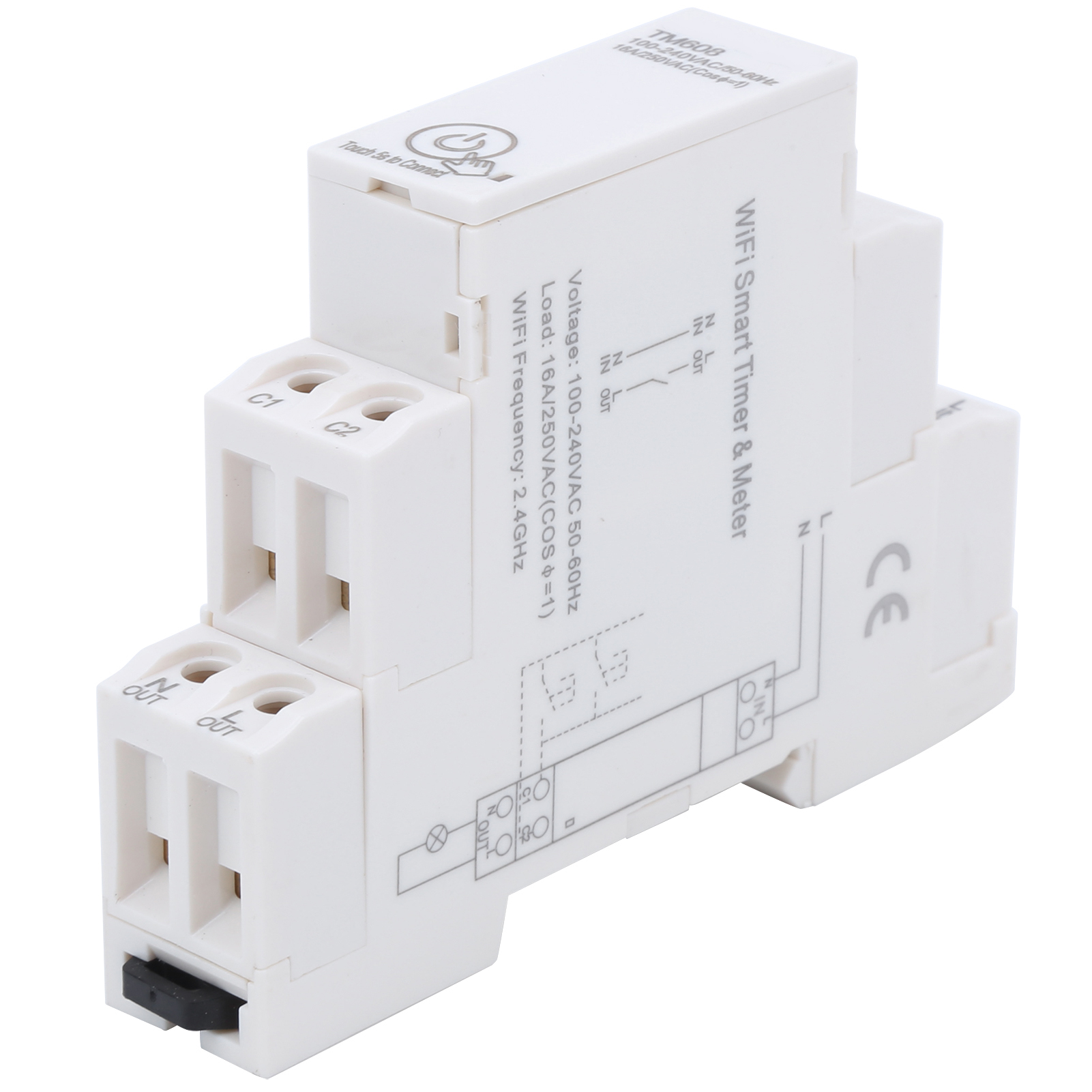 Tm608 Stromzähler Mit Smart-timer, 2,4-ghz-wlan, Einphasig, 16 A, 100–240 V