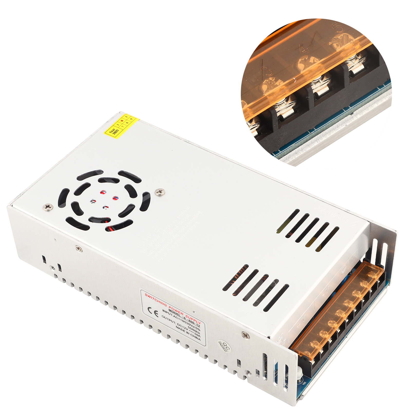 Dc12v Schaltnetzteil-treiber Für Led-lichtleiste Aus Aluminiumlegierung Für 3d-drucker (s-600-12 (12v 50a 600w) Ac110/220v ±15%)