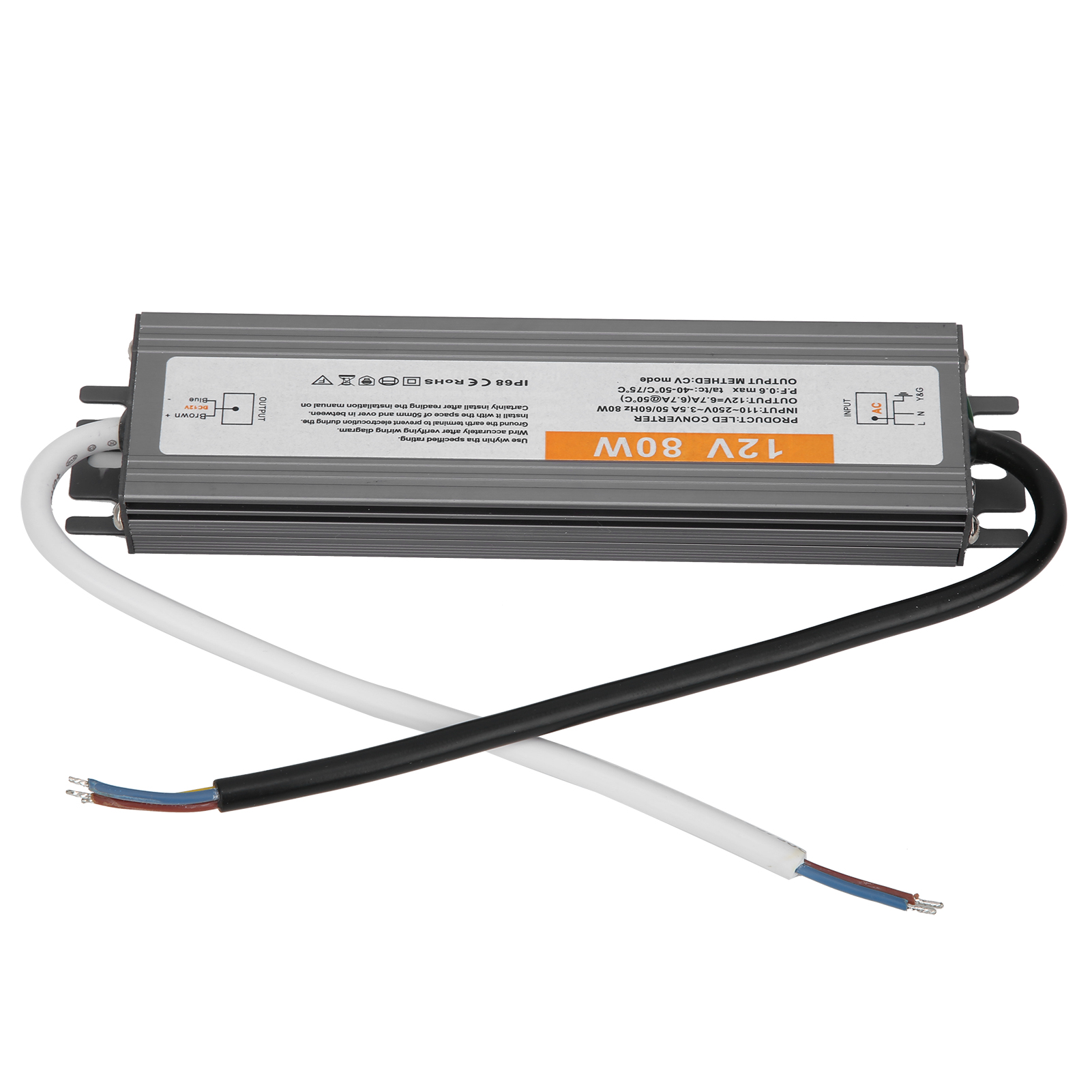 Kabelgebundener, Ultradünner, Wasserdichter 80-w-led-treiber Mit Schalter, 110–250 V Wechselstrom, 50/60 Hz Oder 12 V Gleichstrom