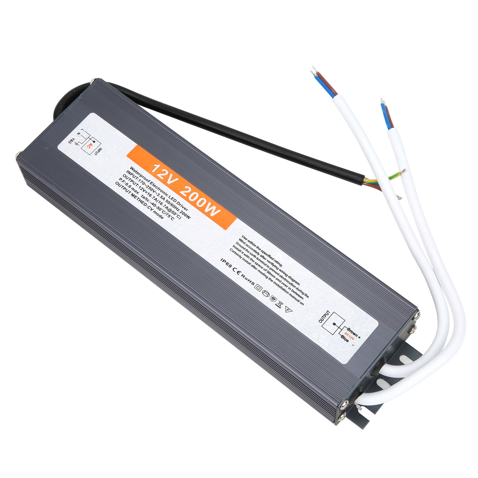 Professionelles Wasserdichtes Led-netzteil 200 W Ac 170–250 V (50/60 Hz) Dc 12 V
