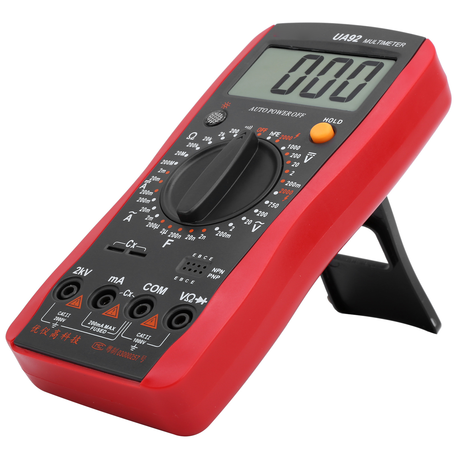 Ua92 Tragbares Digitales Multimeter Zur Messung Von Wechsel- Und Gleichspannung, Stromstärke, Widerstand Und Kapazität
