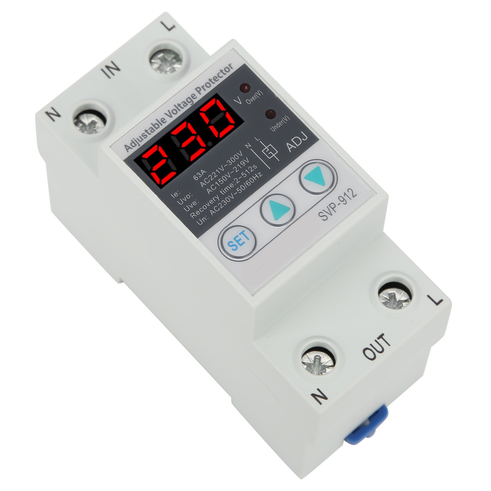 230-v-unter- Und Überspannungsschutz, Einstellbares Überspannungsschutzrelais, Voltmeter Svp-91263a