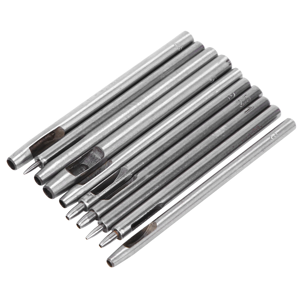 10 Stück Diy 0,5-5 Mm Runde Lederbohrer, Gürtellochstanzen