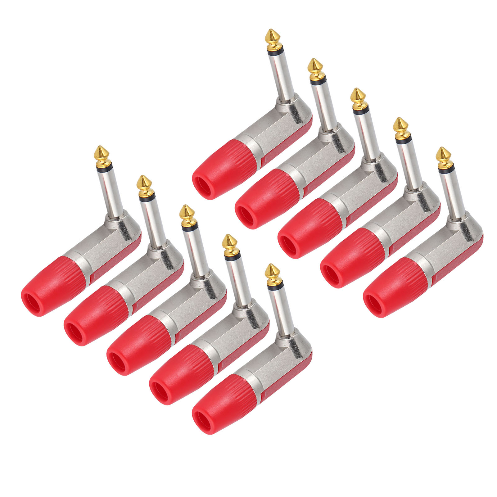 10 Stück Xlr-audiostecker 6,35 Mm, Rechtwinklig, Professionell, Langlebig, Korrosionsbeständig, Kopfhöreradapter, Rot