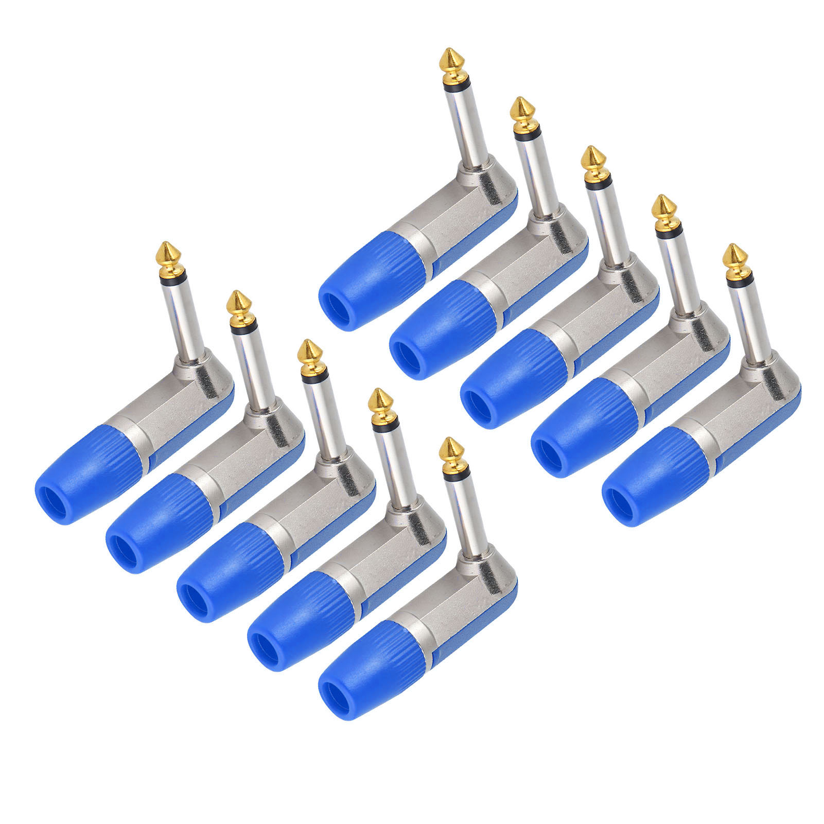 10 Stück Xlr-audiostecker 6,35 Mm, Rechtwinklig, Professionell, Langlebig, Korrosionsbeständig, Kopfhöreradapter, Blau