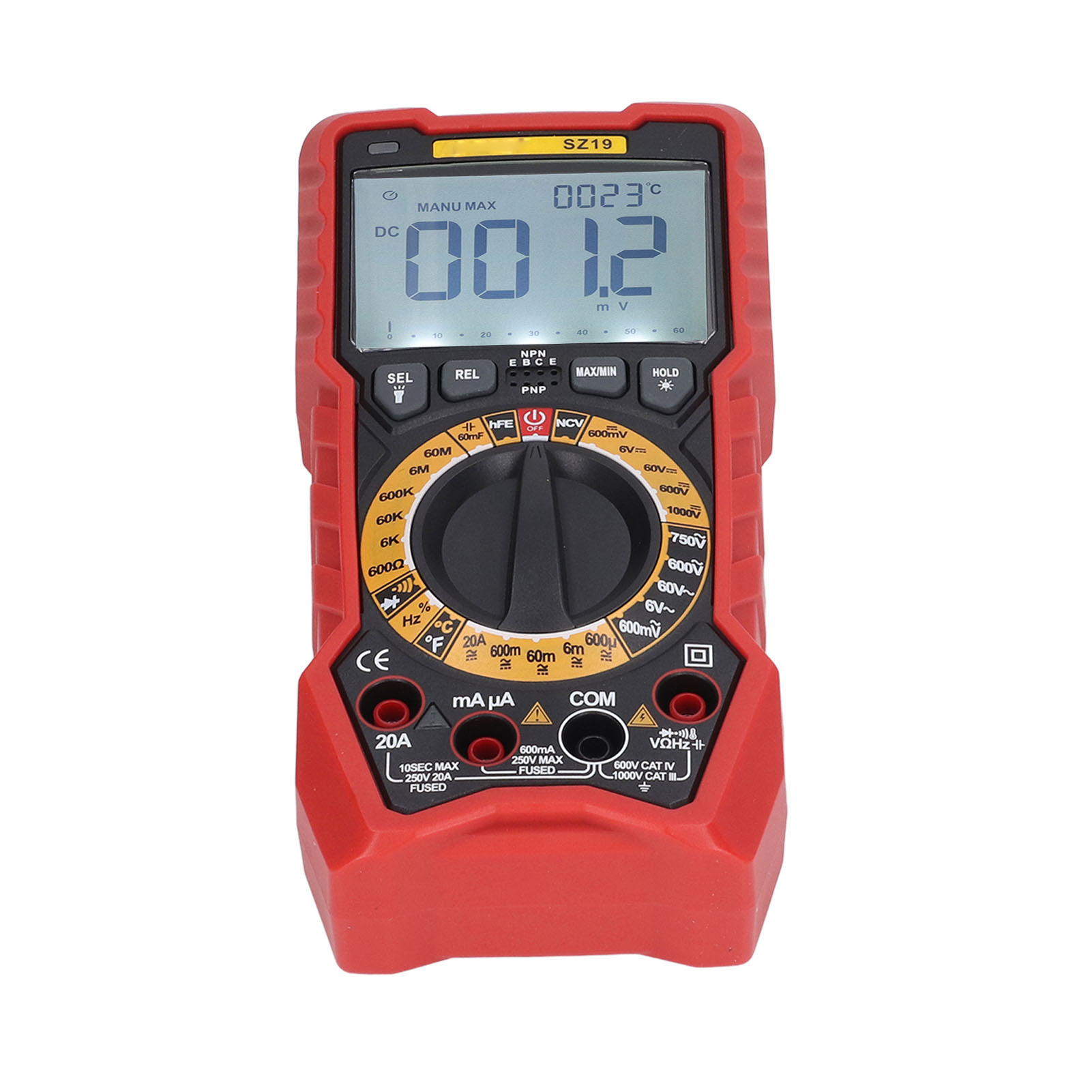 Hochpräzisions-multimeter Mit Led-digitalanzeige, Akustischem Und Optischem Alarm, Voltmeter, Amperemeter, Strom- Und Spannungsmesser (rot)