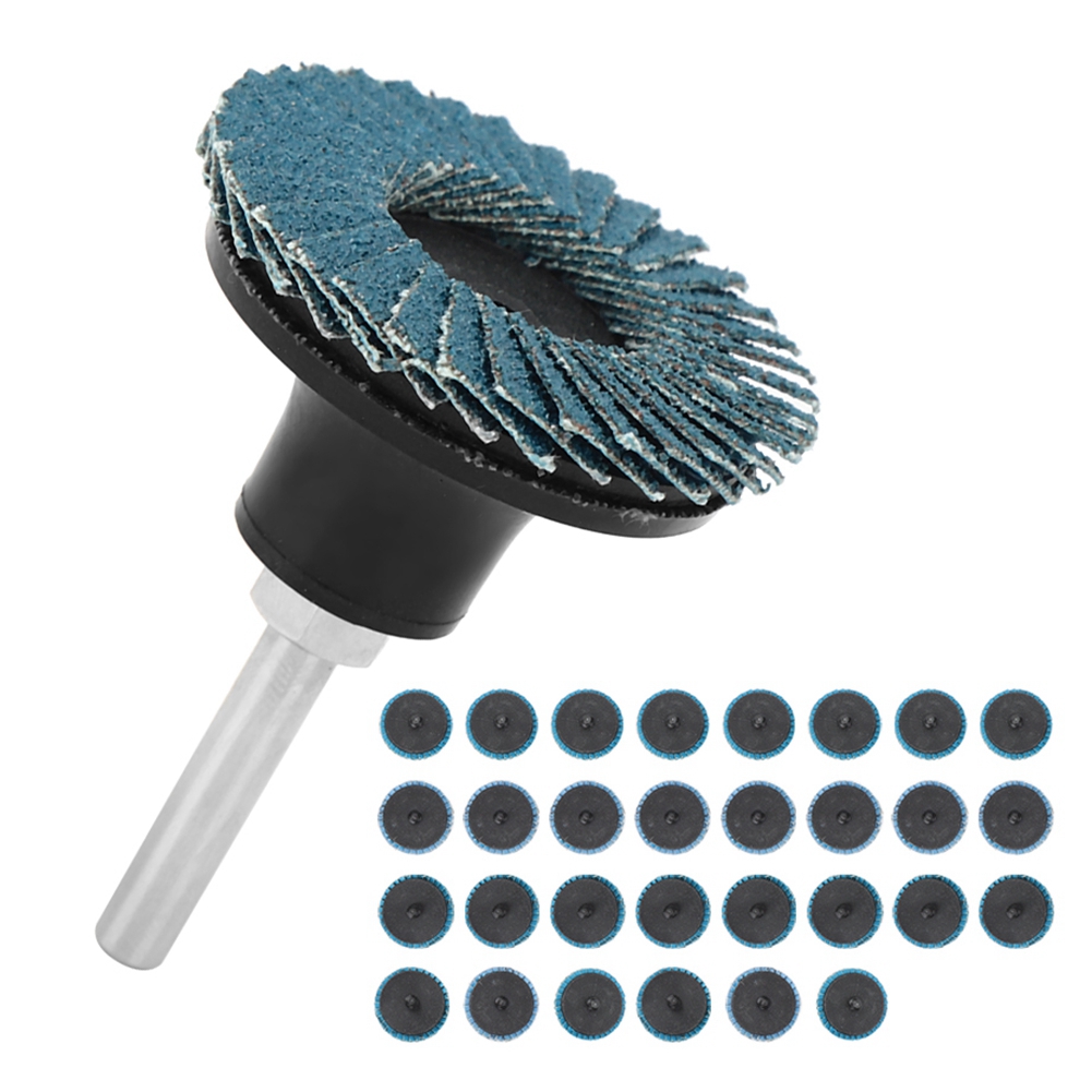 Set Mit 31 Schleifscheiben, Schleifpapier, Industriezubehör, Aluminiumoxid, Gedreht, Blau, 50 Mm (2 Zoll)