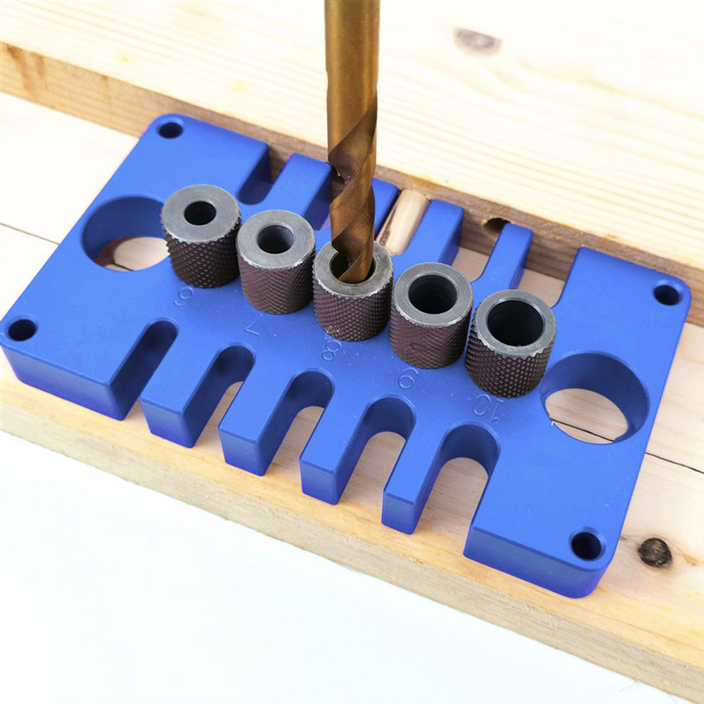 08650 Dübelbohrer Und Stempelpositionierer, 3 In 1, Holzbohrwerkzeuge, Blaue Aluminiumlegierungen