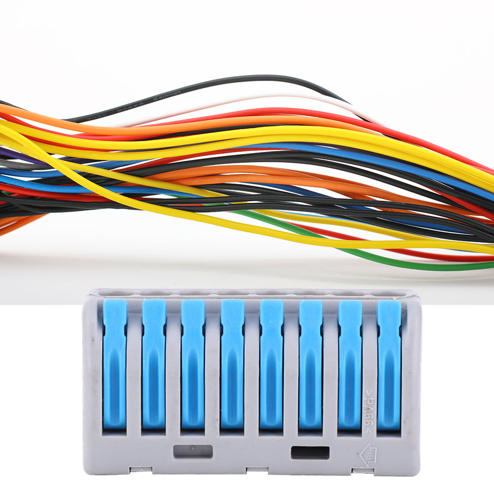 50 Stück Pct-218 Installationskabel, Schnellverbinder, 1 Eingang, 7 Ausgänge, Blau