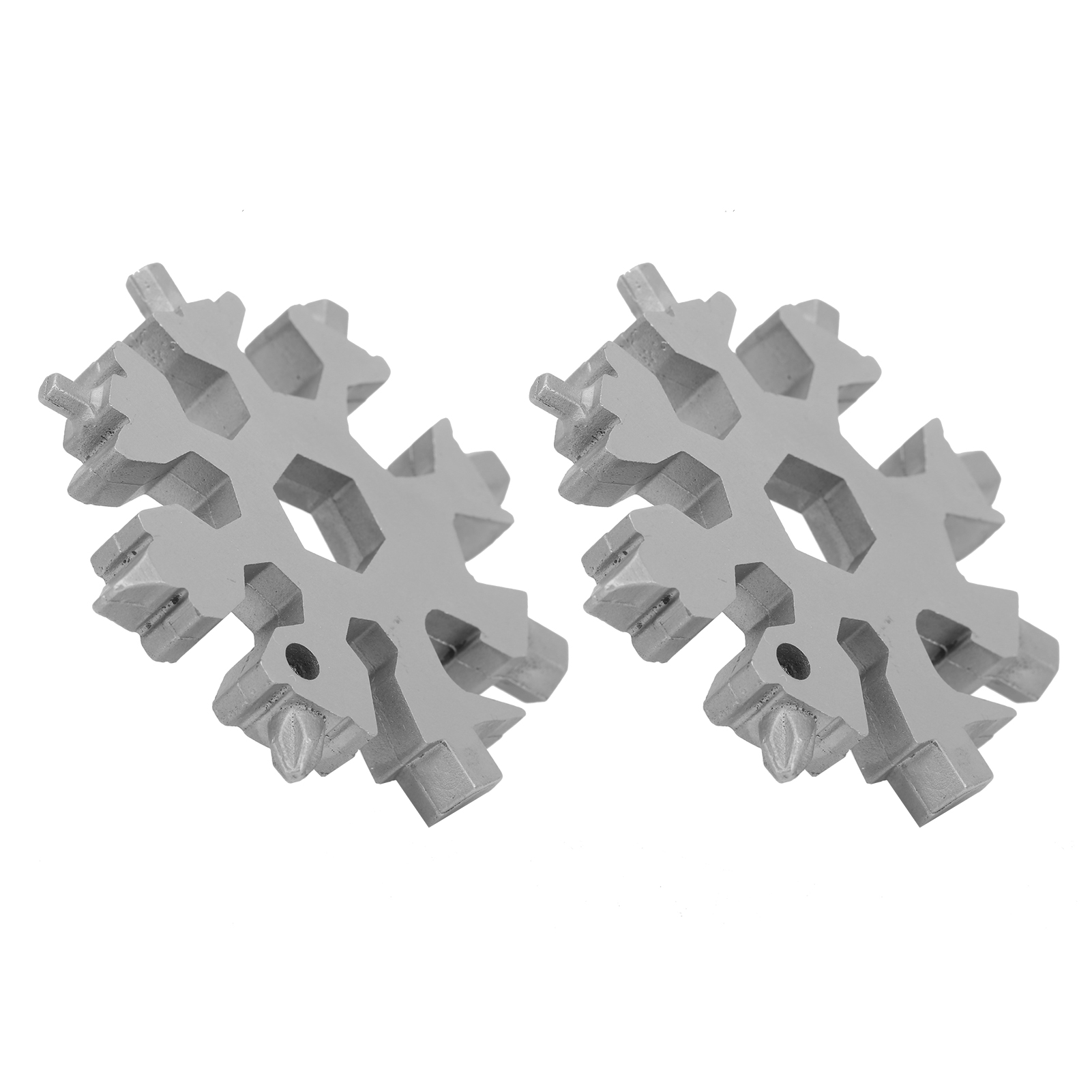 2 X 18-in-1 Schneeflocken-schraubendreher, Multifunktionsschlüssel, Tragbar, Outdoor-werkzeug (silber)