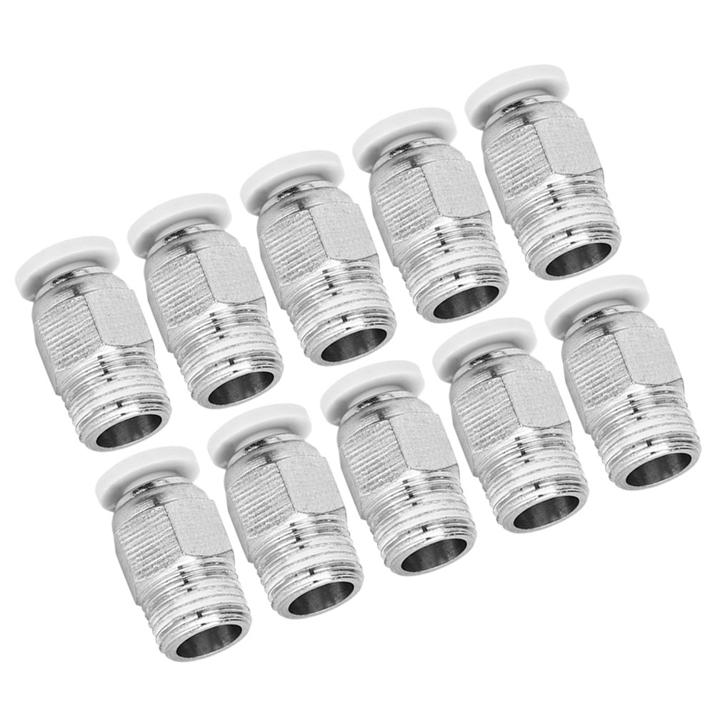 10 Gerade Pneumatische Anschlüsse, Silberfarben, M10-gewinde, Zubehör Für Den 3d-drucker Pc4 01