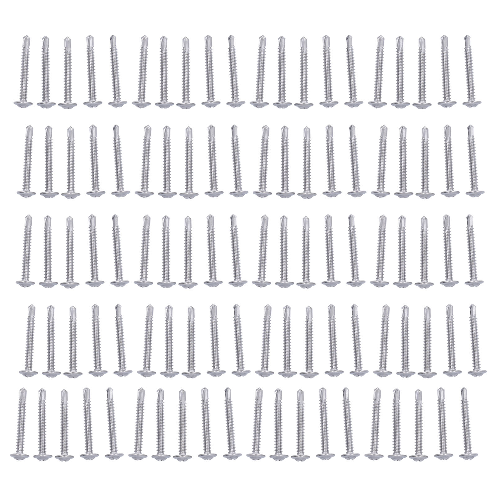 100 Phillips-bohrschrauben Mit Rundem Unterlegscheibenkopf, Edelstahl 410, 4,8 X 38 Mm, 100 Stück