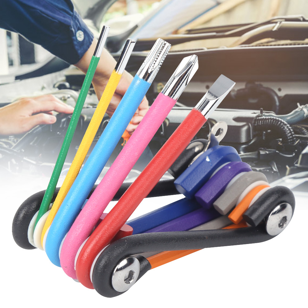 9-in-1 Multifunktions-mini-reparaturwerkzeugset Für Fahrradreparaturen. 9-teiliges Set Mit Kreuzschlitz-inbusschlüsseln.