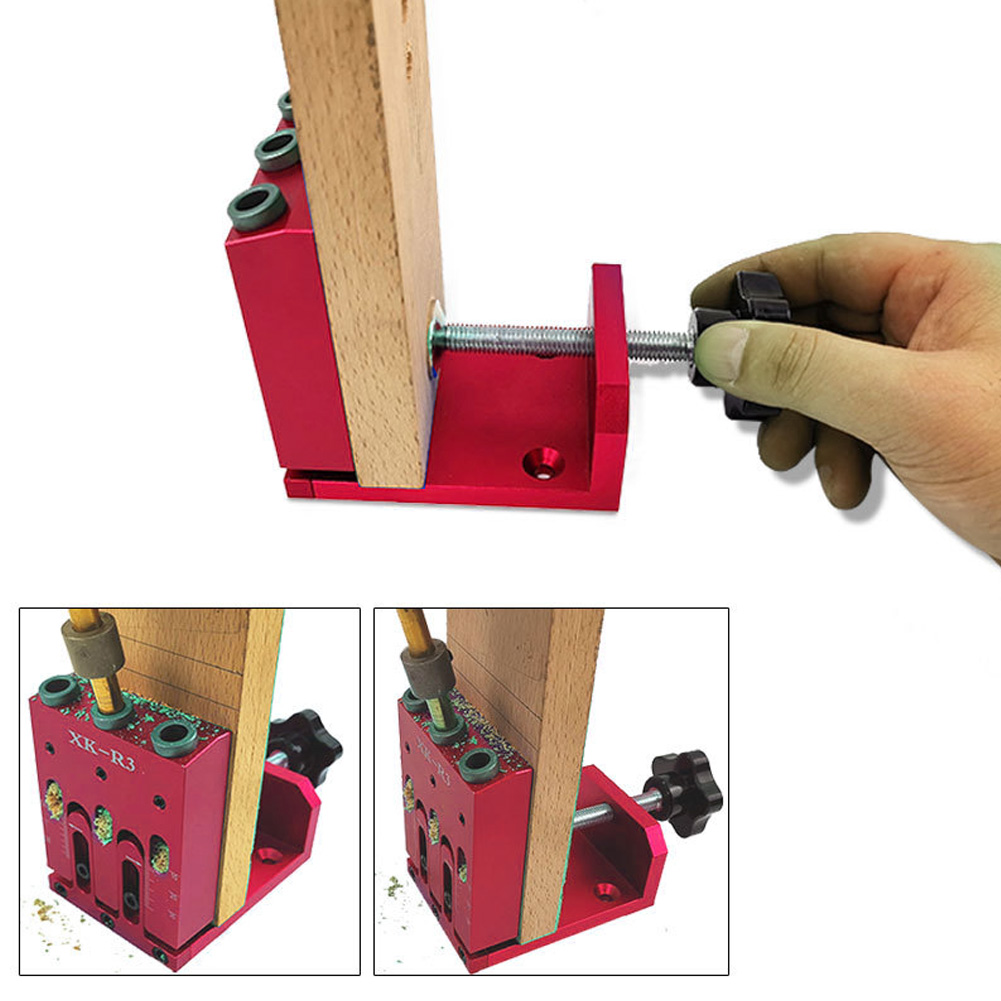 Winkelstempelpositionierer Für Die Holzbearbeitung, Winkelbohrvorrichtung, Bohrschablone Für Die Industrie (für Xk R3 Red)