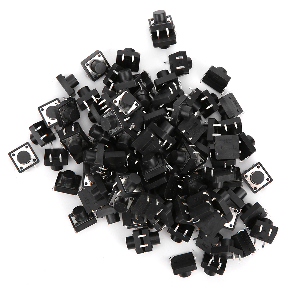 100 Taster, Industriequalität, Kunststoff, Dip-gehäuse, 12 X 12 X 8 Mm