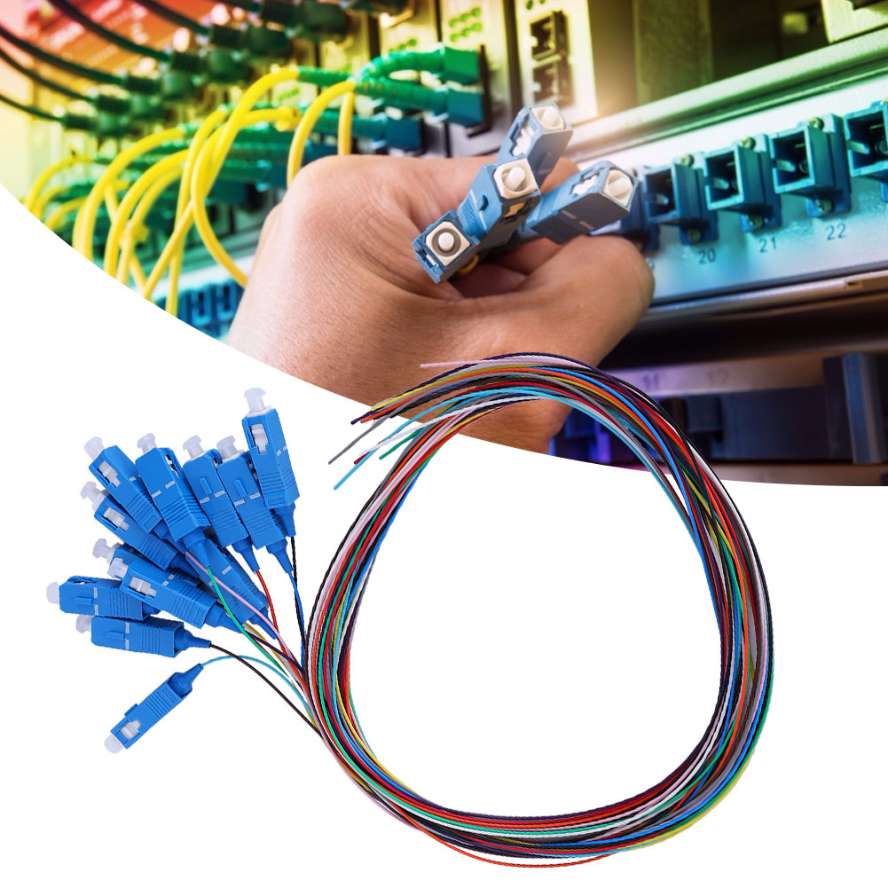 Sc/upc-glasfaser-pigtailkabel, Singlemode, 12-adrig, Quadratischer Sc-stecker Mit Pvc-außenmantel