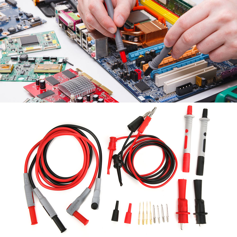 P1308b Messleitungssatz, Messleitungs-bananenstecker, Messspitze Und Messklemmen-set Für Multimeter