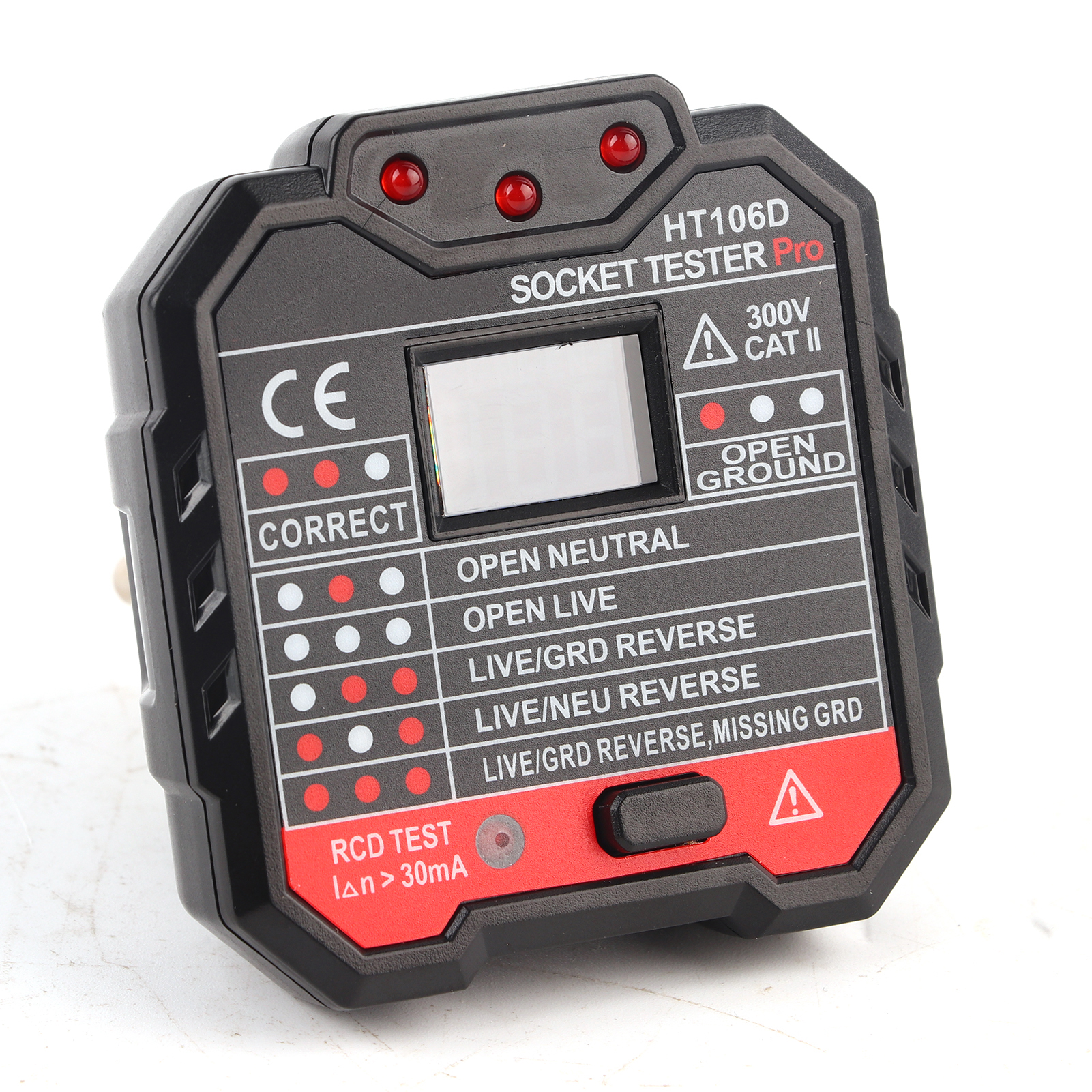 Digitaler Steckdosentester, Fehlertester, Wandstecker (ac48-250v, Eu-stecker)